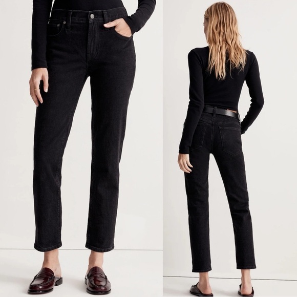 Madewell The Mid-Rise Perfect Vintage Jeans Clean black Wash size 25 - Picture 1 of 12